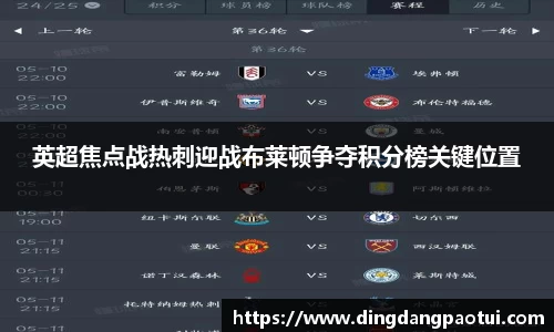 英超焦点战热刺迎战布莱顿争夺积分榜关键位置